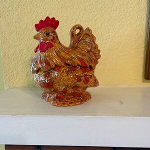 Vintage Rooster Ceramic Cookie Jar